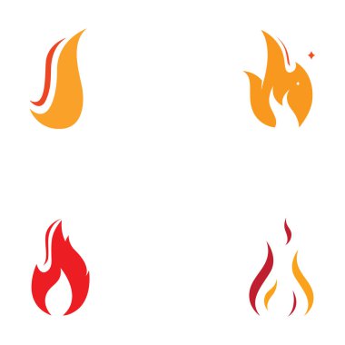Yangın ya da alev logosu, alev topu logosu ve közler. Bir vektör tasarımı konsepti kullanarak.