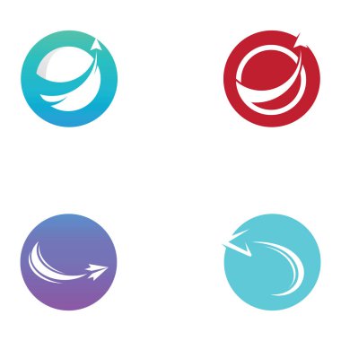 Lojistik şirketi vektör logosu, ok simgesi logosu, hızlı dijital dağıtım logosu.