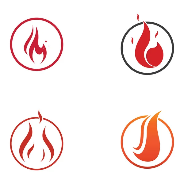 Logo Feu Flamme Logo Boule Feu Braises Utilisation Concept Conception — Image vectorielle