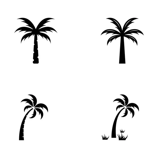 Logo Palmera Palmera Con Olas Sol Usando Edición Ilustrador — Archivo Imágenes Vectoriales