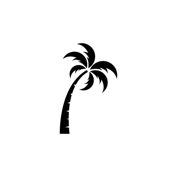 Logo Palmera Palmera Con Olas Sol Usando Edición Ilustrador — Vector de stock