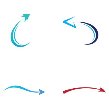 Lojistik şirketi vektör logosu, ok simgesi logosu, hızlı dijital dağıtım logosu.