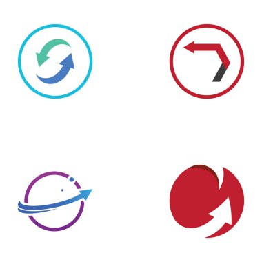 Lojistik şirketi vektör logosu, ok simgesi logosu, hızlı dijital dağıtım logosu.
