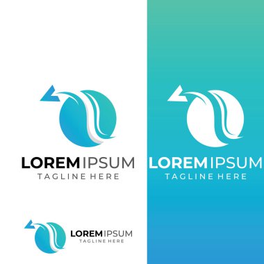 Lojistik şirketi vektör logosu, ok simgesi logosu, hızlı dijital dağıtım logosu.