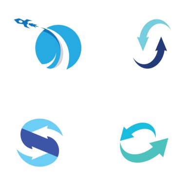 Lojistik şirketi vektör logosu, ok simgesi logosu, hızlı dijital dağıtım logosu.