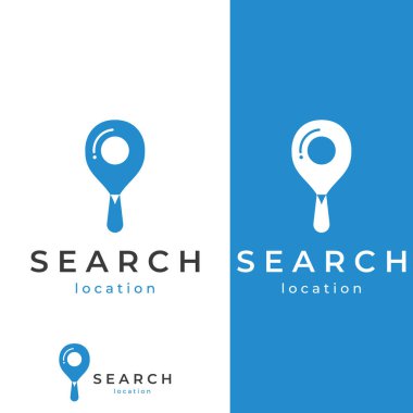 Logo ara ya da bul, logo kombinasyonu, laboratuvar, ay, konum, kontrol, dalga ve güneş. Basit düzenleme ile logo.