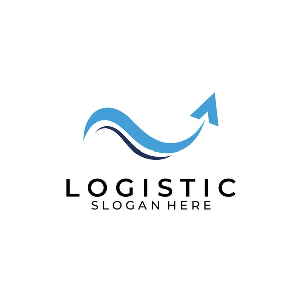 Logistiek Bedrijf Vector Logo Pijl Pictogram Logo Snelle Digitale Levering — Stockvector