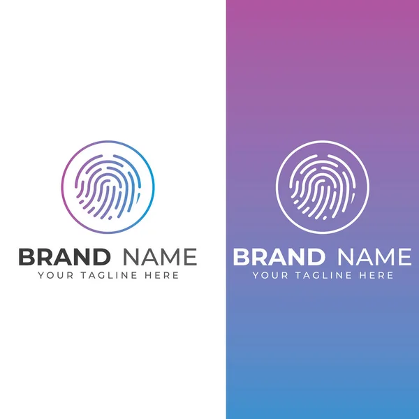 Logo Empreinte Digitale Logo Balayage Empreintes Digitales Pour Identité Carte — Image vectorielle