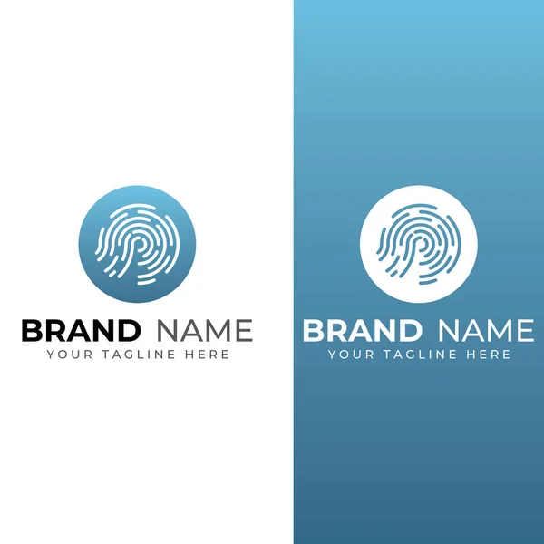 Logo Empreinte Digitale Logo Balayage Empreintes Digitales Pour Identité Carte — Image vectorielle