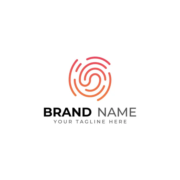Logotipo Impressão Digital Logotipo Varredura Impressão Digital Para Logotipo Cartão —  Vetores de Stock