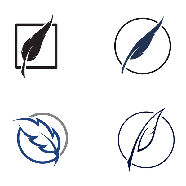 Logotipo Pluma Logotipo Pluma Pluma Diseño Vectores Logotipo Pluma Bufete — Archivo Imágenes Vectoriales