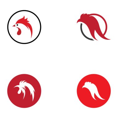 Tavuk logosu, balık kombinasyonlu horoz kafası logosu. Tavuk logosu şirket işleri, restoranlar, restoranlar veya yemek tezgahları için kullanılıyor. Basit illüstrasyonlar kullanarak.