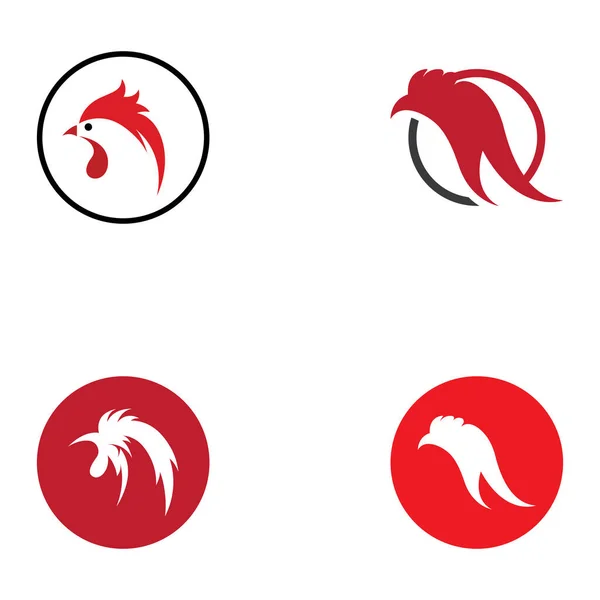 Logo Poulet Logo Tête Coq Avec Combinaison Poissons Logo Poulet — Image vectorielle