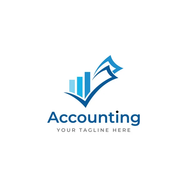 Financiële Boekhouding Logo Met Vinkje Voor Financiële Boekhouding Voorraad Grafiek — Stockvector