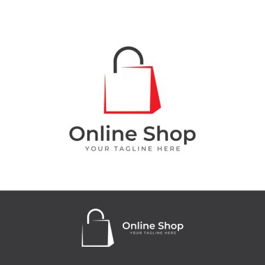 Logo alışveriş çantası ve online alışveriş arabası. Logo satışlar, indirimler ve dükkanlar için uygundur..