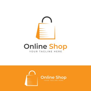 Logo alışveriş çantası ve online alışveriş arabası. Logo satışlar, indirimler ve dükkanlar için uygundur..