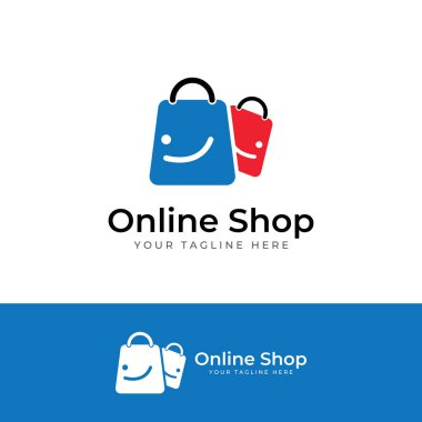 Logo alışveriş çantası ve online alışveriş arabası. Logo satışlar, indirimler ve dükkanlar için uygundur..