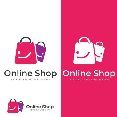 Logo alışveriş çantası ve online alışveriş arabası. Logo satışlar, indirimler ve dükkanlar için uygundur..