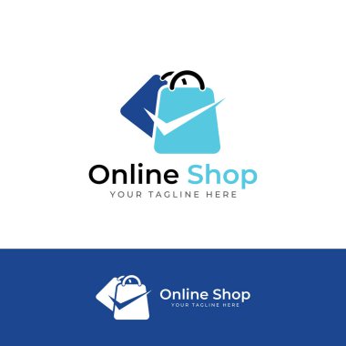 Logo alışveriş çantası ve online alışveriş arabası. Logo satışlar, indirimler ve dükkanlar için uygundur..