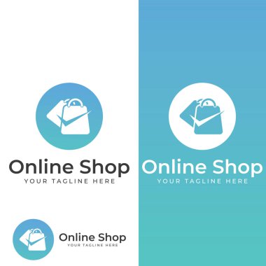 Logo alışveriş çantası ve online alışveriş arabası. Logo satışlar, indirimler ve dükkanlar için uygundur..