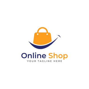 Logo alışveriş çantası ve online alışveriş arabası. Logo satışlar, indirimler ve dükkanlar için uygundur..