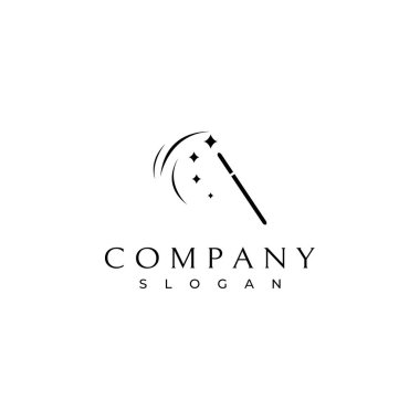 Sihirli çubuk simgesi logo vektör çizimi