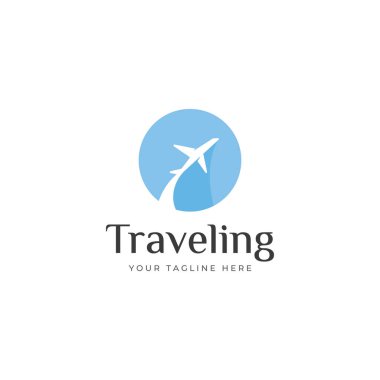 Seyahat acentası logo tasarımı ve uçakla yaz tatili.