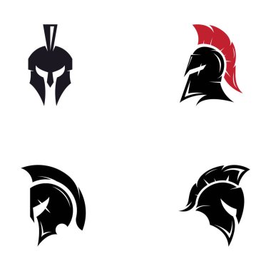 Strong and brave spartan or spartan war warrior helmet logo.Designed with vector illustration editing.