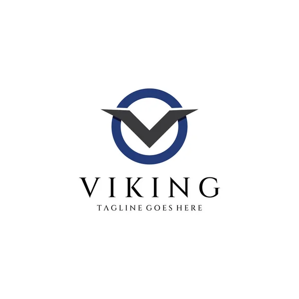Logo Casco Guerrero Vikingo Con Casco Con Cuernos Vikingos Con — Vector de stock