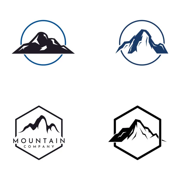 Blick Auf Die Berglandschaft Mit Einem Minimalistischen Design Logo Für — Stockvektor