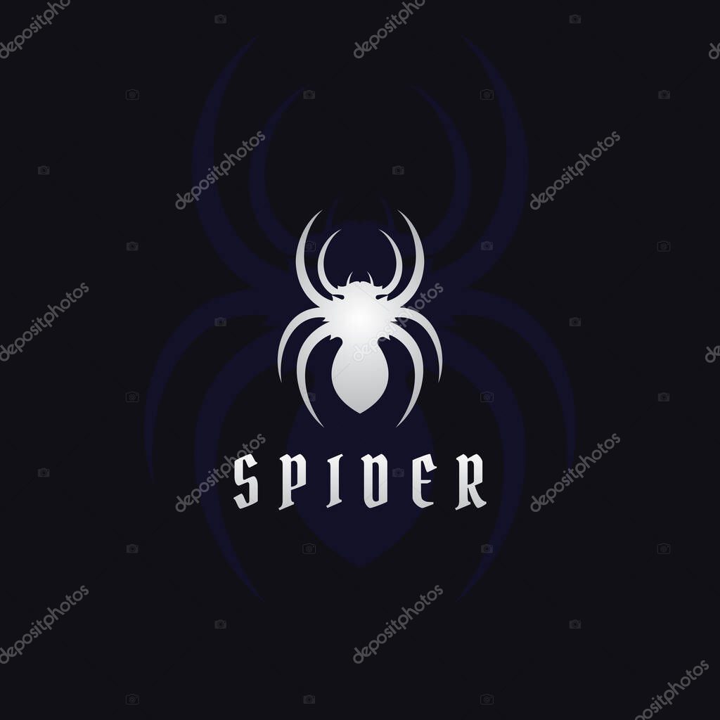 Animal Arachnida spider or tarantula logo silhouette.