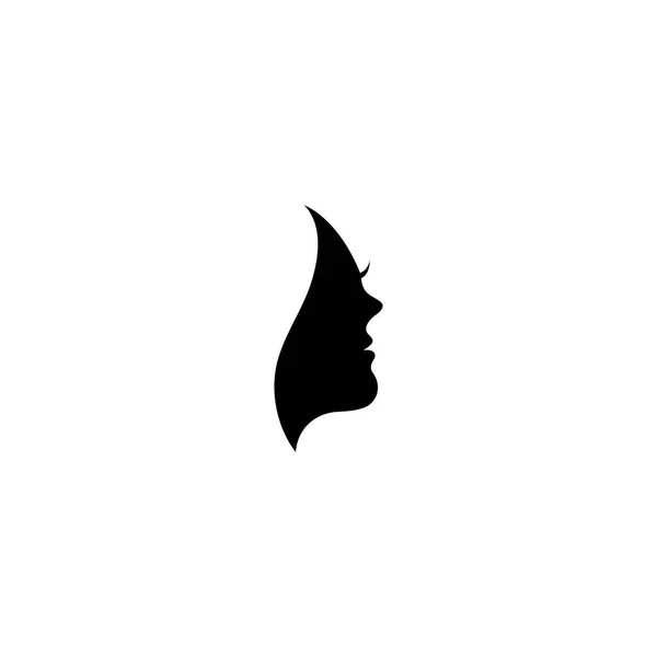 Silhouette Beautiful Woman Face Leaves Logo Women Salon Skincare — Vector de stock