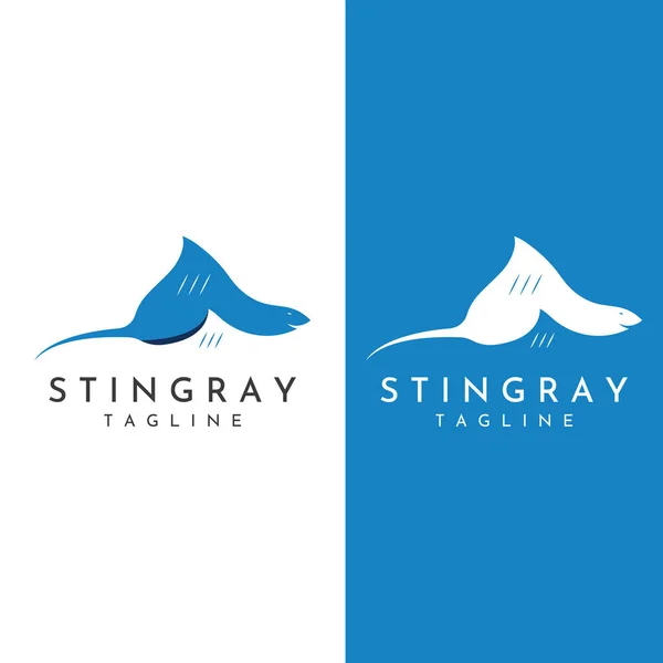 Marine Animal Stingray Batoidea Logo Design — Image vectorielle