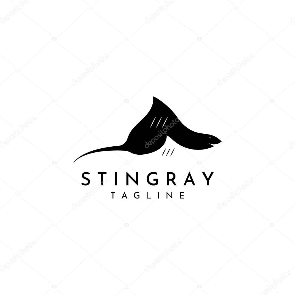 Marine animal stingray or batoidea logo design.