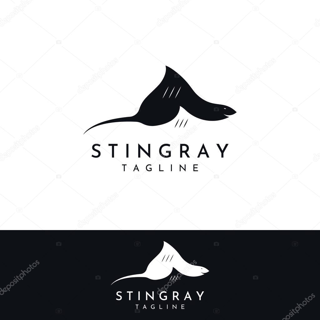 Marine animal stingray or batoidea logo design.
