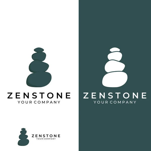 Logo Minimalist Zen Stones Balancing Stones Neatly Stacked Stones Stones — 스톡 벡터