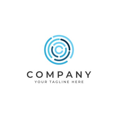 Soyut çember logo elemanları, daire çizgileri, minimalist çemberler, yaratıcı fikir çemberleri ve modern renkli çemberler..