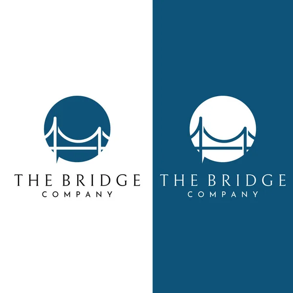 Minimalist Elegant Creative Bridge Building Logo Modern Concept — Διανυσματικό Αρχείο