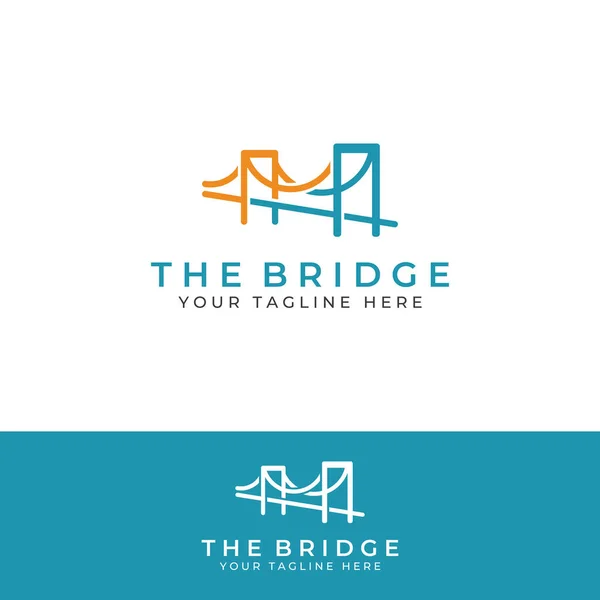 Minimalist Elegant Creative Bridge Building Logo Modern Concept — Vector de stock