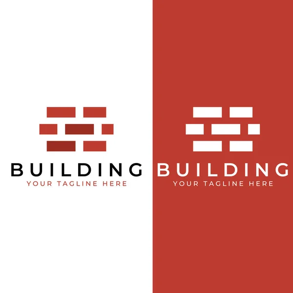 Brick Company Logo Building Construction Wall Repair — 스톡 벡터