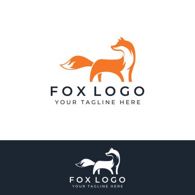 Tilki hayvan logosu tasarımı. Soyut, yaratıcı ve minimalist.