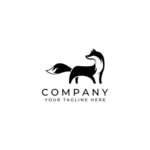 Fox Animal Logo Design Abstract Creative Minimalist — Stock vektor