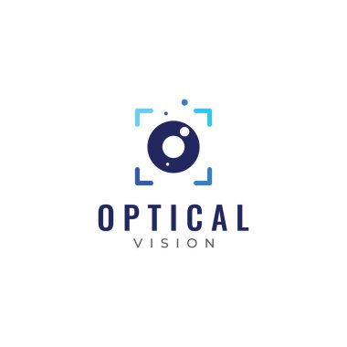 Modern renkli soyut logo görüşü, dijital görüş, optik görüş, teknoloji vizyonu, gezegen görüşü ve görme merkezi.