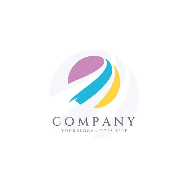 Abstract Logo Swoosh Style Modern Colors Logo Can Used Business — 图库矢量图片