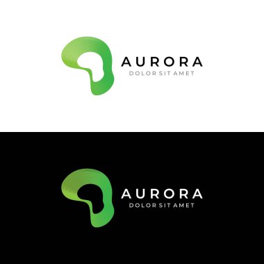 The light wave logo  inspired by the light of the aurora.