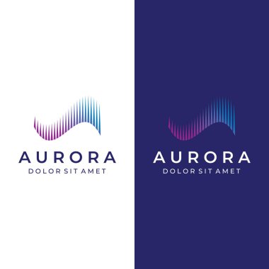 The light wave logo  inspired by the light of the aurora.