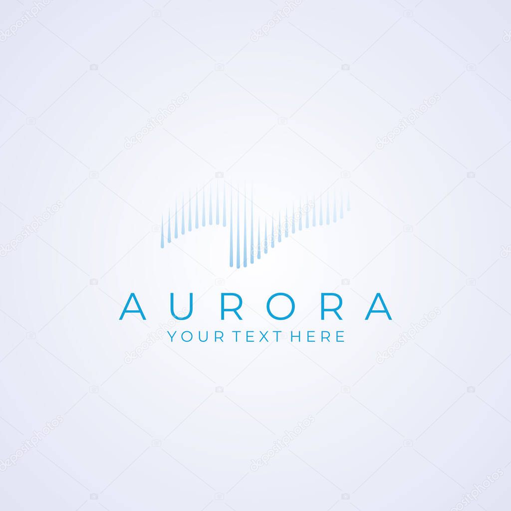 The light wave logo  inspired by the light of the aurora.