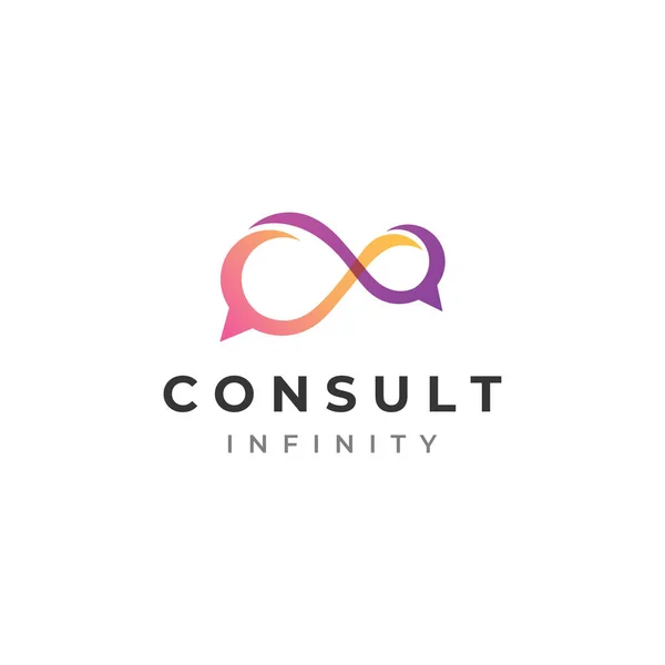 Consultation Logo Bubble Chat Sign Infinity Consultation Consultation People — стоковый вектор