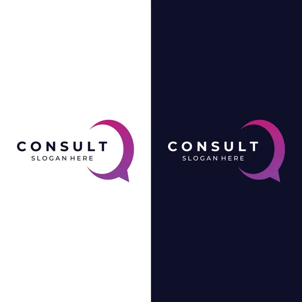 Consultation Logo Bubble Chat Sign Infinity Consultation Consultation People — Stockvector