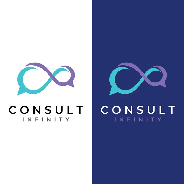 Consultation Logo Bubble Chat Sign Infinity Consultation Consultation People — стоковый вектор